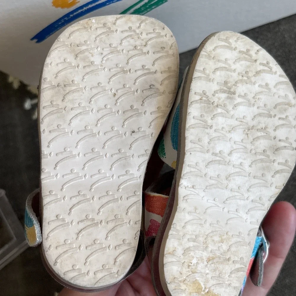 Vintage Stride Rite Peek A Boo Print Sandals Original Box Toddler Size 3 M 1990s